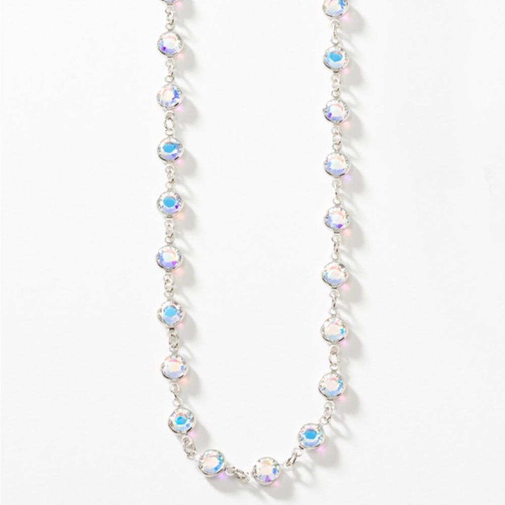 Touchstone Crystal by Swarovski Channele Necklace, Crystal Aurore Boreale
